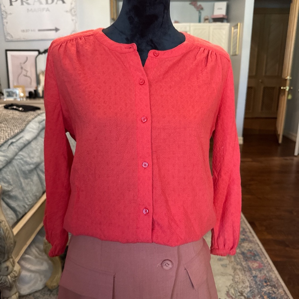 Banana Republic Coral Button-Down Blouse